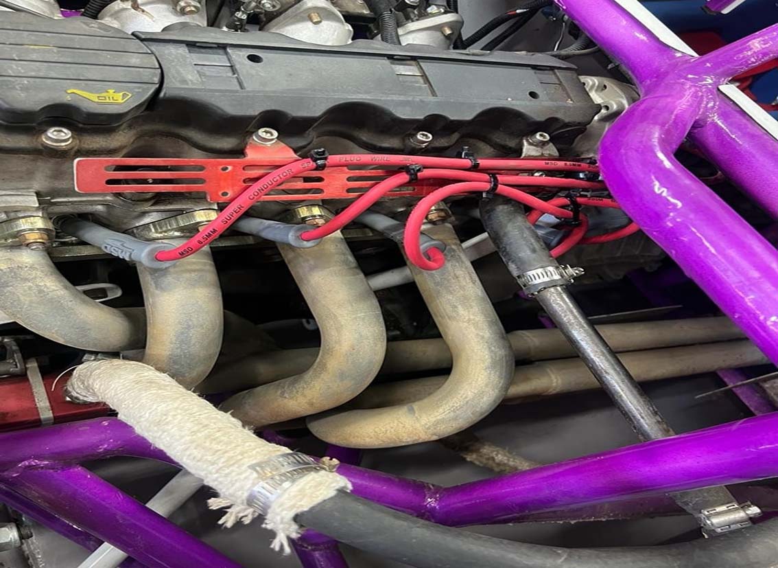 Racing car leads